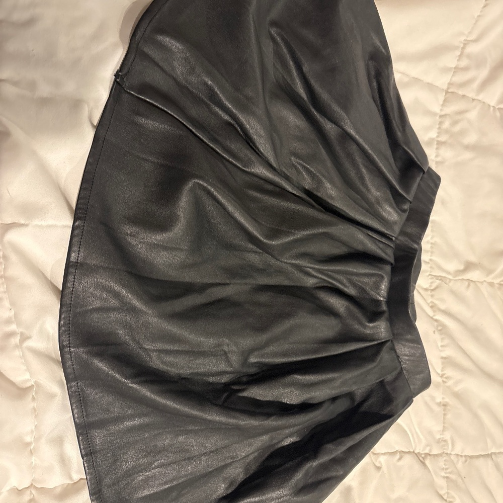 Girls leather pleated skirt
